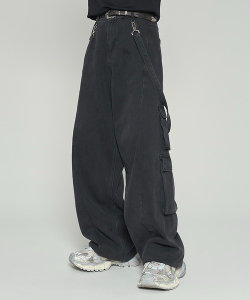 「ADAMASTE」 カーゴパンツ LARGE ブラック メンズ_画像7