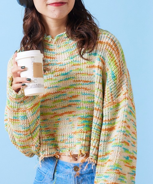 「HELLO.SANFRANCISCO」 長袖ニット ONE SIZE グリーン レディース_画像3