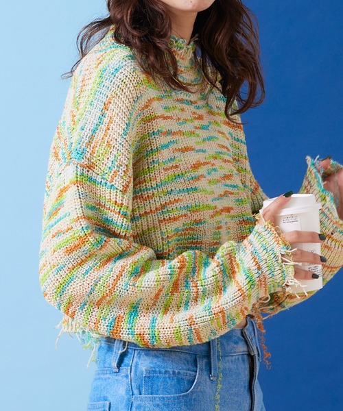 「HELLO.SANFRANCISCO」 長袖ニット ONE SIZE グリーン レディース_画像5