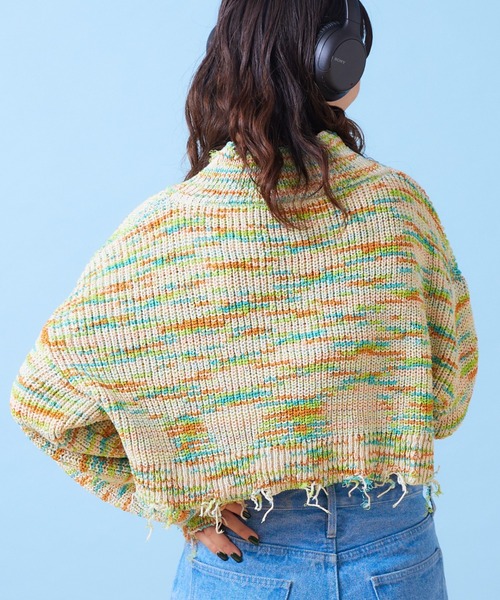 「HELLO.SANFRANCISCO」 長袖ニット ONE SIZE グリーン レディース_画像6