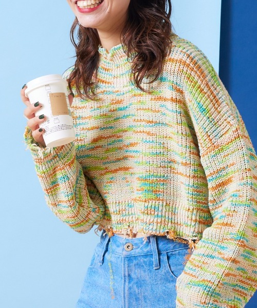 「HELLO.SANFRANCISCO」 長袖ニット ONE SIZE グリーン レディース_画像8