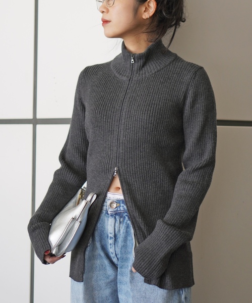 【専用】　AP STUDIO ニットカーディガン AP STUDIO ニットカーディガン FREE グレー レディース : ZOZOTOWN