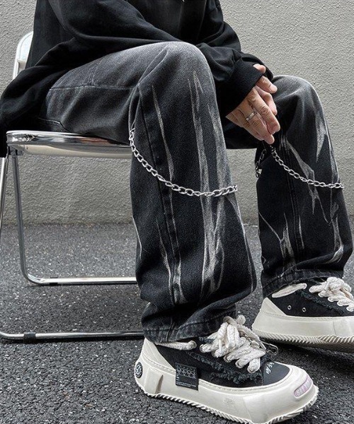 「.KOM」 デニムパンツ X-LARGE ブラック メンズ_画像5