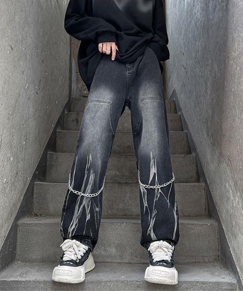 「.KOM」 デニムパンツ X-LARGE ブラック メンズ_画像6