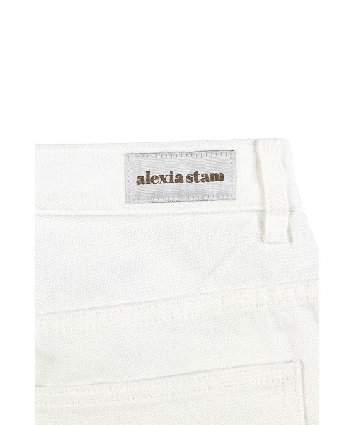 美品　ALEXIA STAM リーフ柄　ホワイト　上下セット　Sサイズワンショル ALEXIA STAM（アリシアスタン） ジーンズ デニム デニムパンツ Floral