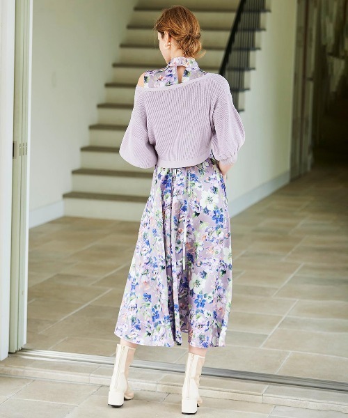 「AND COUTURE」 コンビワンピース MEDIUM パープル レディースの画像