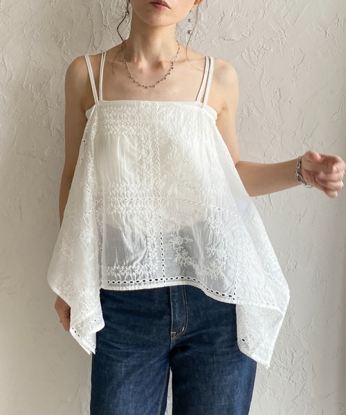 She's Closet キャミソール 花柄 刺繍レース エンブロイダリー パッチ