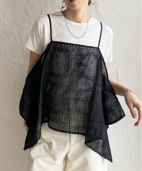 She's Closet キャミソール 花柄 刺繍レース エンブロイダリー パッチ