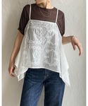 キャミソール 花柄 刺繍レース エンブロイダリ...の詳細画像4