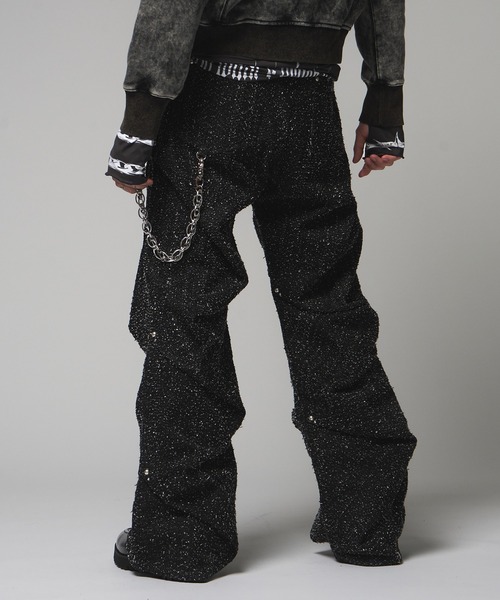 VI E DIT ワイドパンツ ジーンズ Needle Stud Random Tack Pants