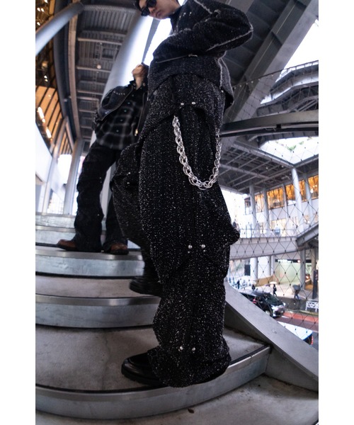 vi e dit ニードルスタッズデニム VI E DIT ワイドパンツ ジーンズ Needle Stud Random Tack Pants