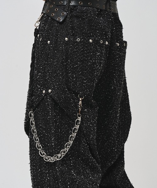 VI E DIT ワイドパンツ ジーンズ Needle Stud Random Tack Pants