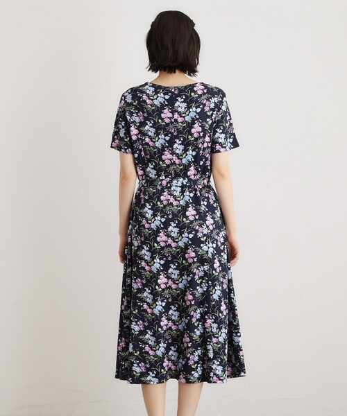 極美品✨ローラアシュレイ ワンピース 13 XL 濃紺 ローズ刺繍 Aライン LAURA ASHLEY（ローラアシュレイ） ワンピース 「WEB限定カラーあり