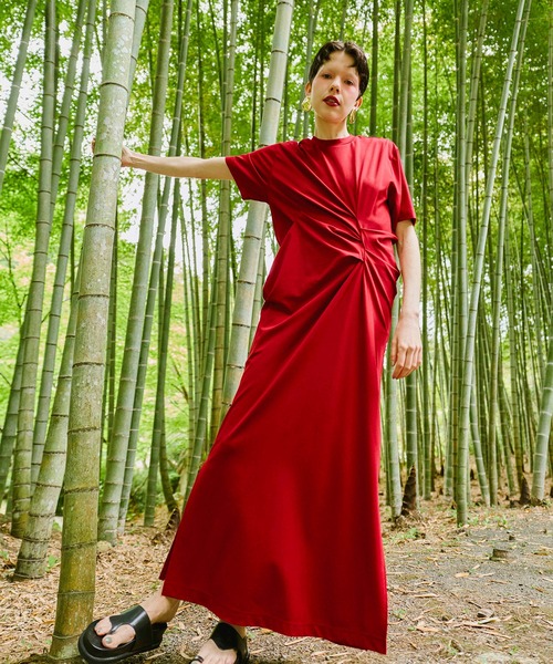 ワンピース LINE SLIT TUCK H/S OPの画像
