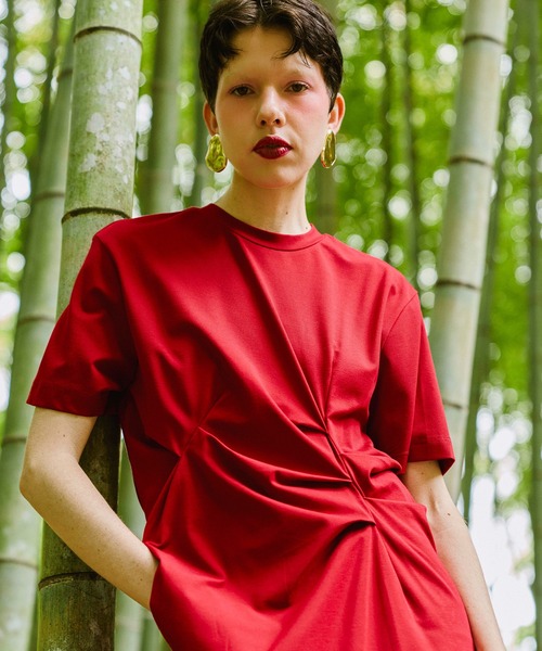 ワンピース LINE SLIT TUCK H/S OPの画像