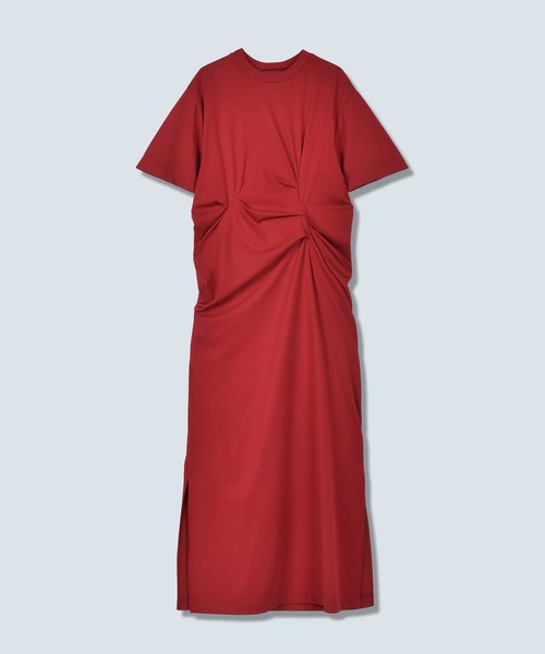OMMO（オーエムエムオー） ワンピース 半袖 LINE SLIT TUCK H/S OP