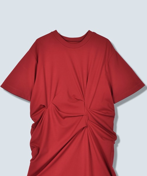 OMMO（オーエムエムオー） ワンピース 半袖 LINE SLIT TUCK H/S OP