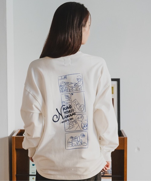 「kaoyorinakami」 長袖Tシャツ SMALL ホワイト メンズ_画像9