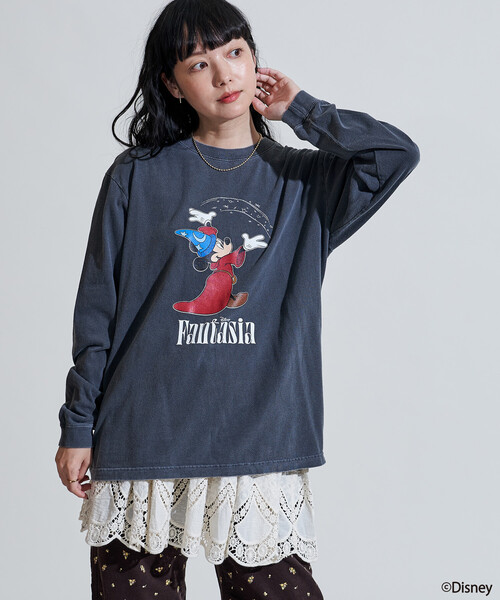 Disney Store グレー 長袖カットソー L FREAK'S STORE（フリークスストア） 長袖カットソー「Disneyコラボ」 X