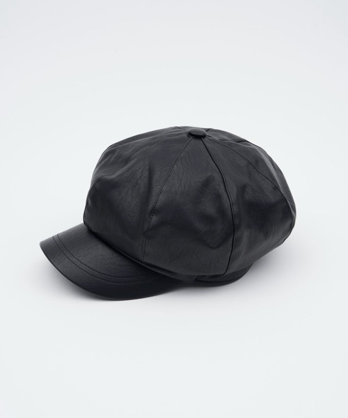 SOEMIN（ソミン） 帽子 キャスケット Leather like newsboy cap／合皮