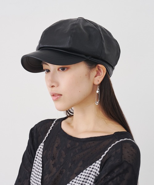 SOEMIN（ソミン） 帽子 キャスケット Leather like newsboy cap／合皮