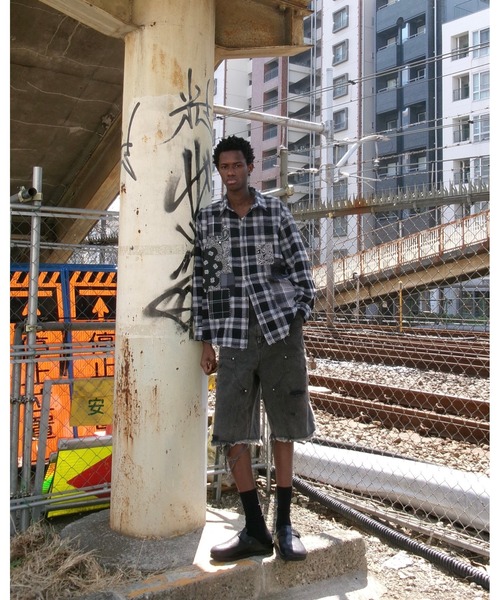 パンツ 「MIYAGIHIDETAKA」Damaged Work Shorts メンズの画像