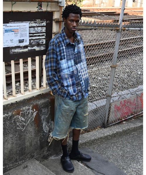 パンツ 「MIYAGIHIDETAKA」Damaged Work Shorts メンズの画像