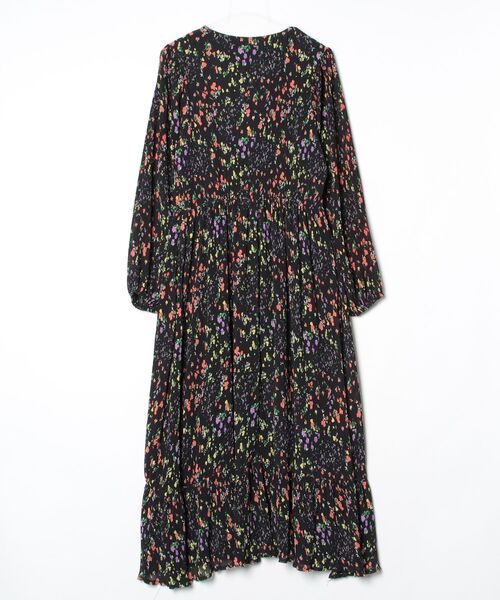 「Desigual」 花柄長袖ワンピース M ブラック レディース_画像2