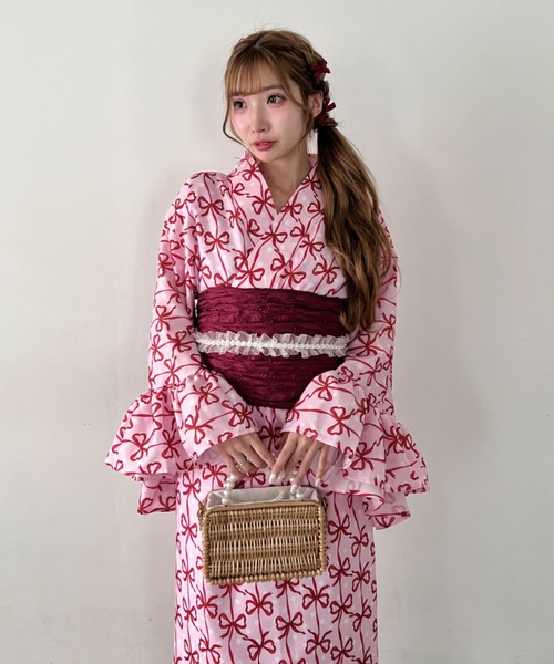 Loueme セパレート浴衣 浴衣 「かんたん着付け」フリル浴衣3点セット