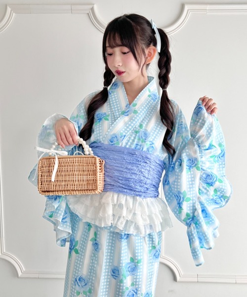 Loueme セパレート浴衣 浴衣 「かんたん着付け」フリル浴衣3点セット