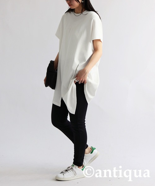 「antiqua」 半袖カットソー ONESIZE オフホワイト レディース_画像7
