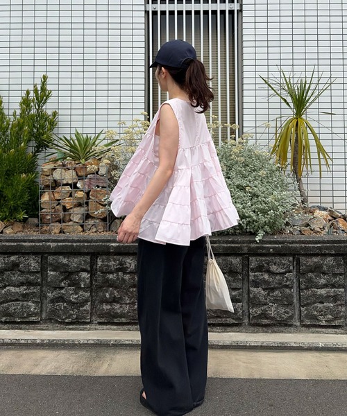 CHERI since1985 タンクトップ ノースリーブ ティアードフレア