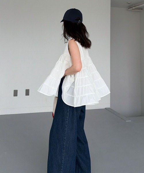 CHERI since1985 タンクトップ ノースリーブ ティアードフレア