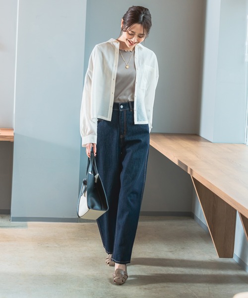 「GLOBAL WORK」 デニムパンツ LARGE ブルー レディース_画像2