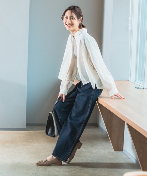 「GLOBAL WORK」 デニムパンツ LARGE ブルー レディース_画像3