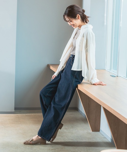 「GLOBAL WORK」 デニムパンツ LARGE ブルー レディース_画像4