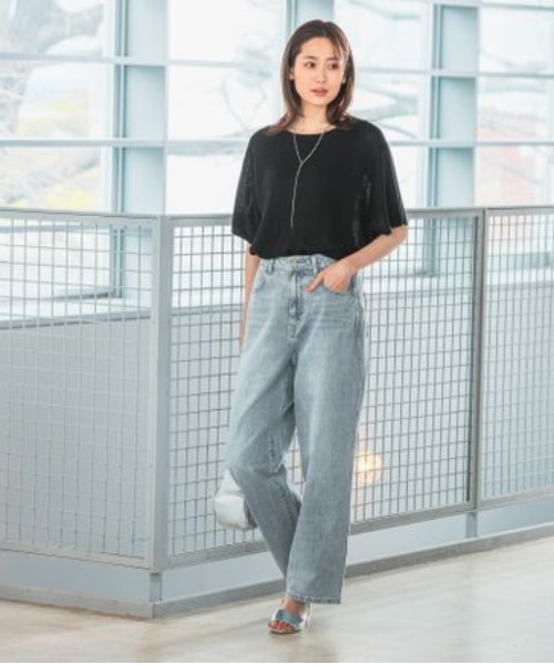 「GLOBAL WORK」 デニムパンツ LARGE ブルー レディース_画像5