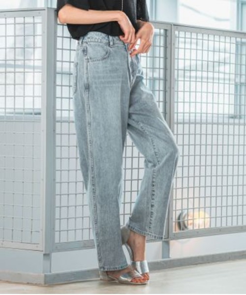 「GLOBAL WORK」 デニムパンツ LARGE ブルー レディース_画像7