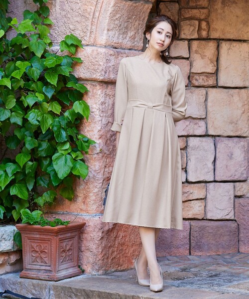 ワンピース 洗える スタイルアップも叶うリボンモチーフワンピース Zozotown Paypayモール店 通販 Paypayモール