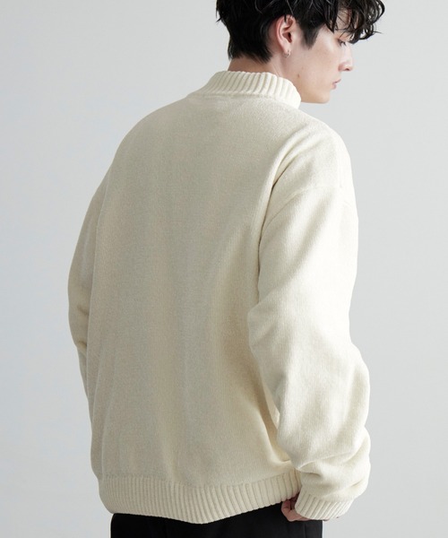 ニット セーター モックネックモールヤーンニットプルオーバー レディース メンズ Anchor Smith セーター ニット オーバーサイズモックネック