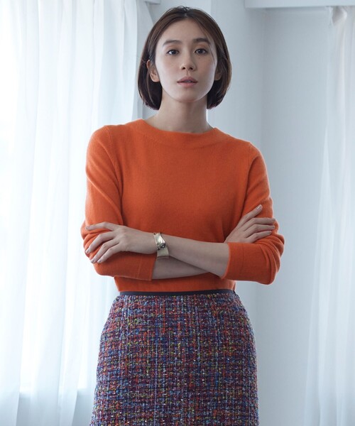 自由区 ニット セーター 「洗える」ピュアカシミヤミルド ボート
