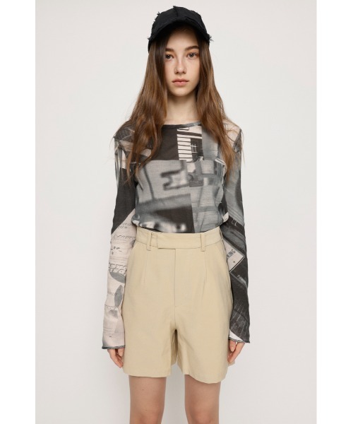 SLY ハイウエストリネンパンツ SLY スラックス パンツ H/W STRETCHY SHORT PT ハイウェスト