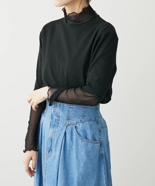 Ray cassin FAVORI Tシャツ カットソー プリント 半袖 F 黒 セール・RAY CASSIN ﾊﾞｯｸ転写ptﾛﾝT＊（Tシャツ&frasl;カットソー）｜RAY