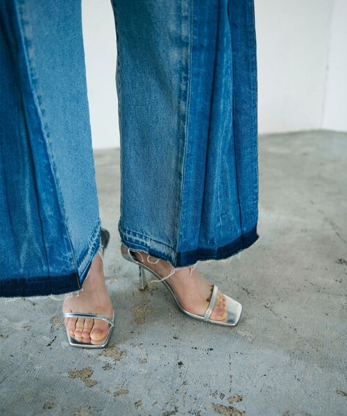 パンツ デニム ジーンズ ボックスタックデニムパンツ レディース 