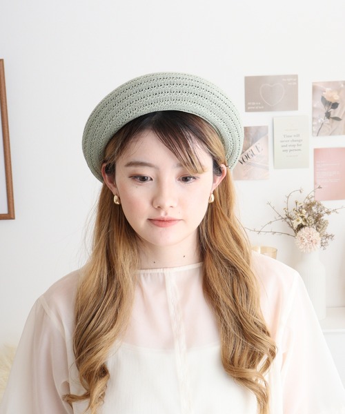 新品本物 PAGE ベレー帽 帽子 FUNALIVE ONE レディース 透かし編みベレー 帽子