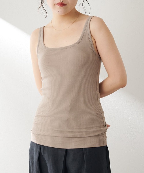 Whim Gazette タンクトップ カップ付きリブタンク レディース