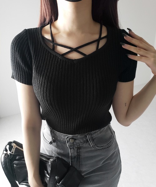 me+em select（ミームセレクト） ニット セーター 「 2color 」半袖