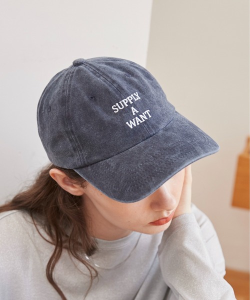 ANGIE キャップ 帽子 ウォッシュド加工ロゴキャップ レディース