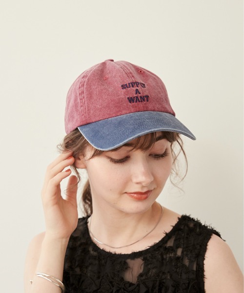 ange　キャップ ANGIE キャップ 帽子 ウォッシュド加工ロゴキャップ レディース