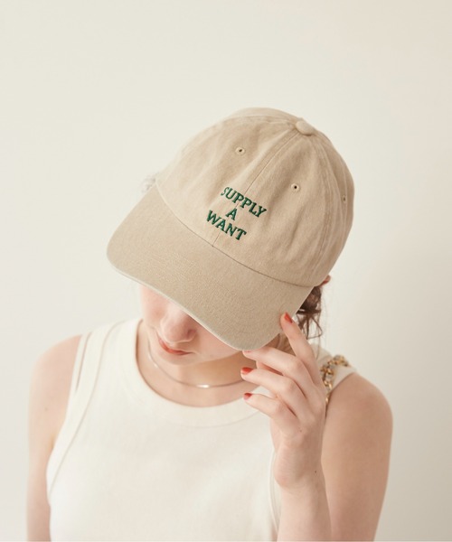 ange キャップ ANGIE キャップ 帽子 ウォッシュド加工ロゴキャップ レディース